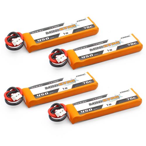 CNHL Ministar Hv 450mAh 3.8v 1s 70c Lipo Battery With Ph 2.0 4pcs