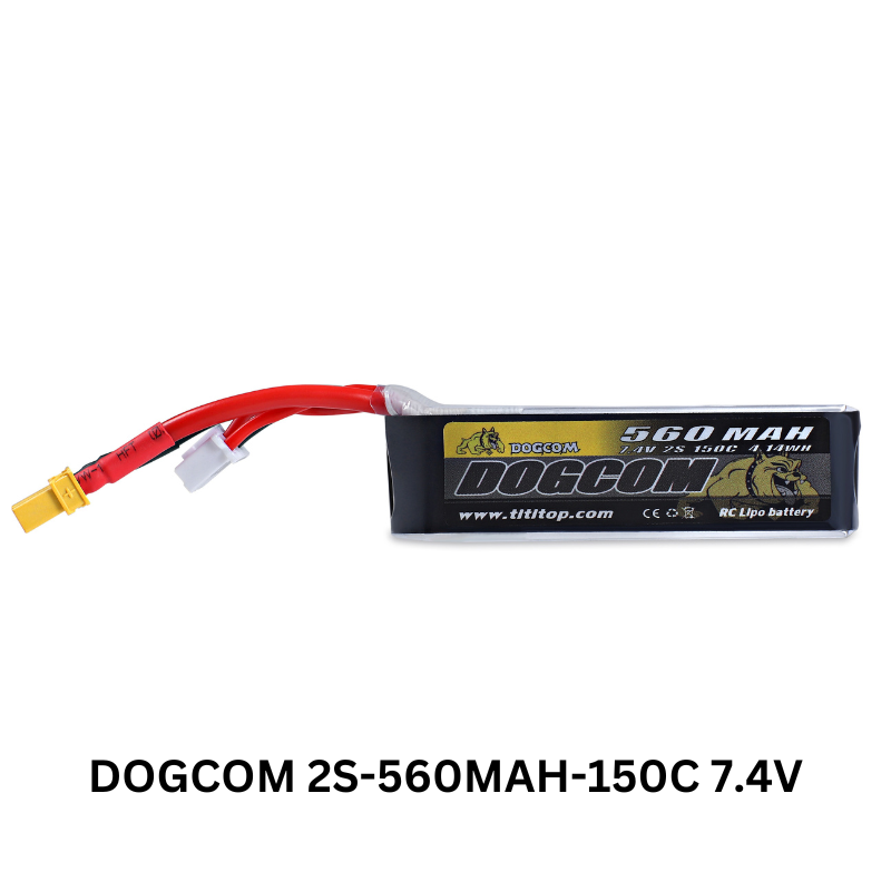 DOGCOM 2S 560mAh 150C 7.4V LIPO BATTERY XT30