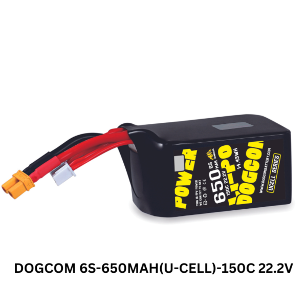 DOGCOM 6S 650mAh 150C 22.2V UCELL SERIES Lipo Battery XT30