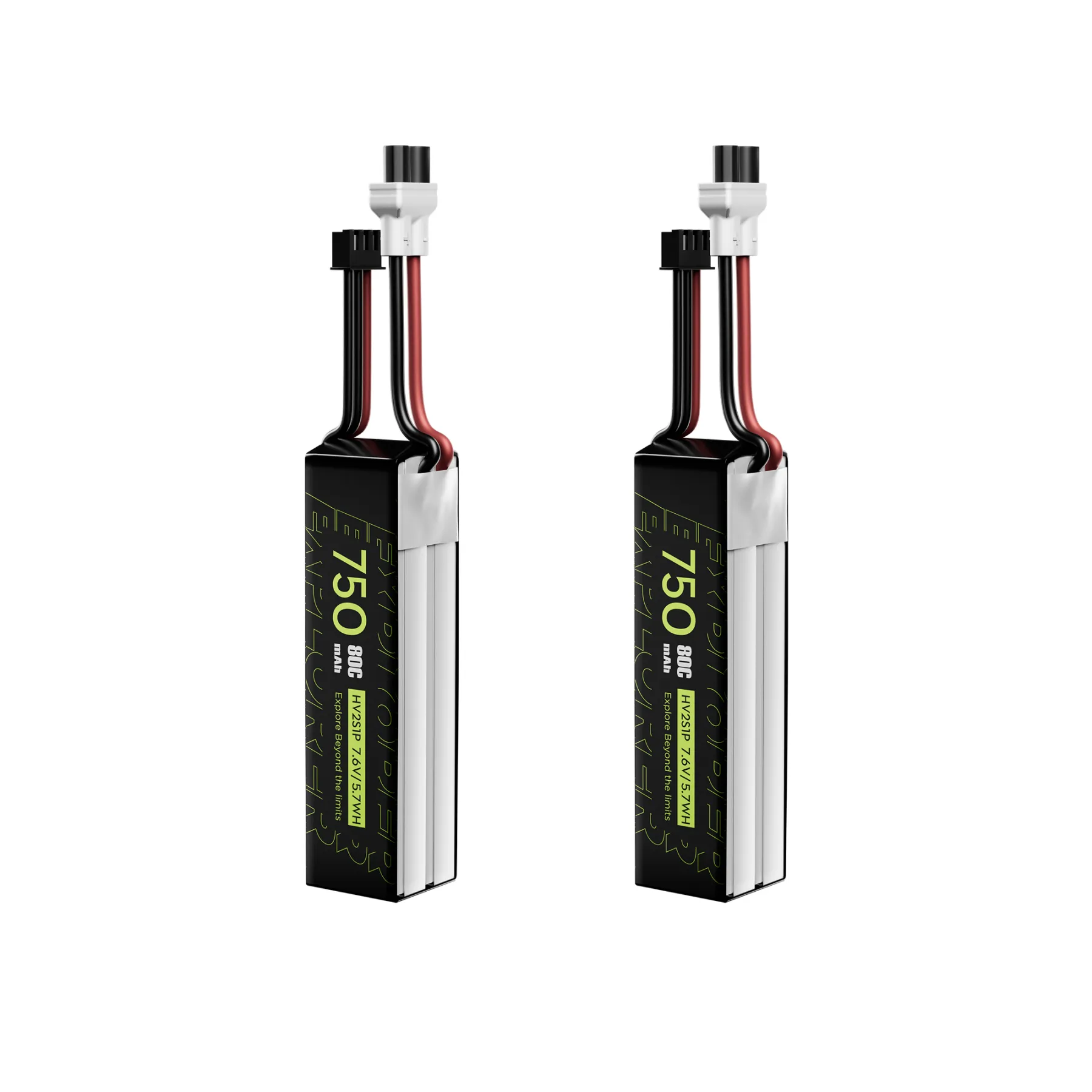 Flywoo 2PCS Explorer 750mAh LiHV 2S 80C Battery （Flywoo XT30UP）