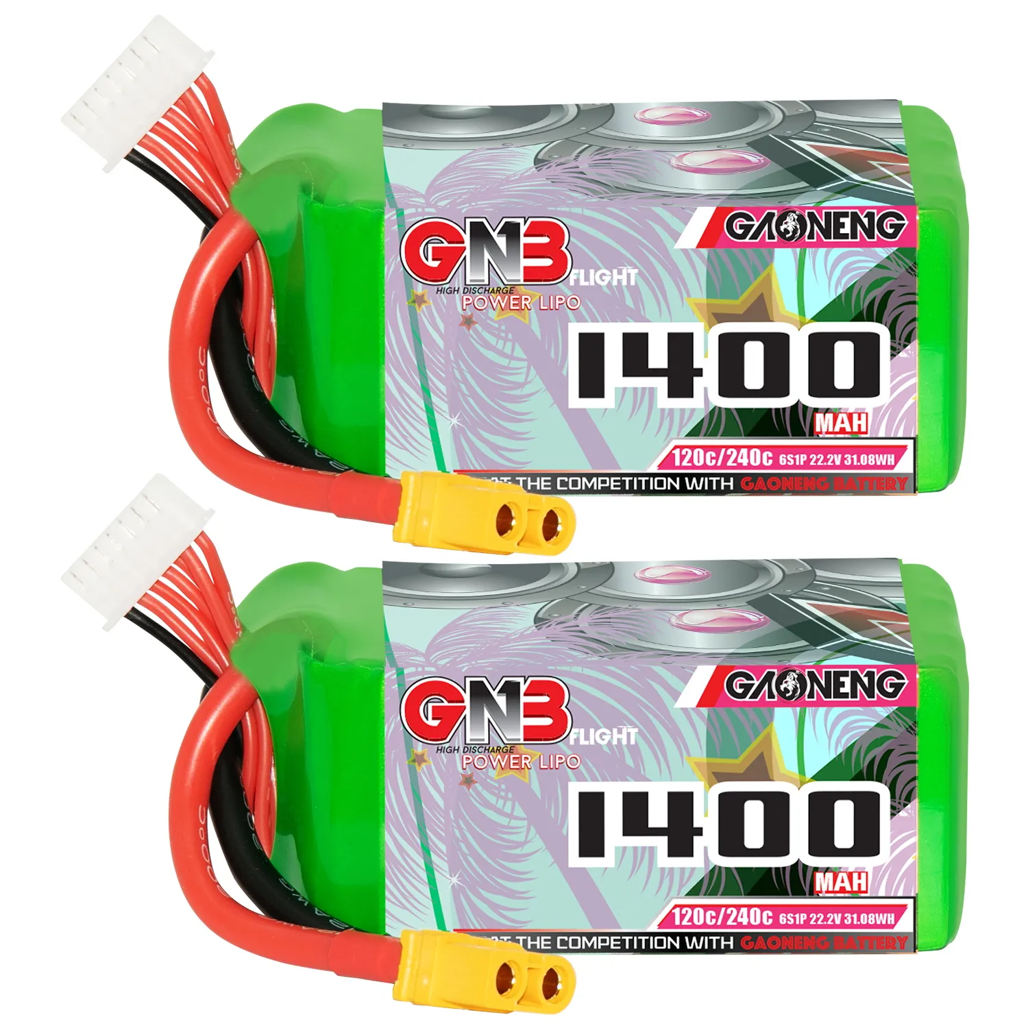 GAONENG GNB 6S 22.2V 1400mAh 120C XT60 LiPo Battery