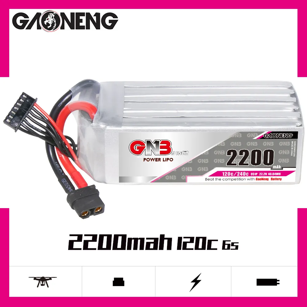 GAONENG GNB 6S 22.2V 2200mAh 120C XT60 LiPo Battery
