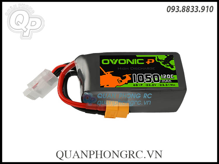Ovonic 1050mAh 6S 120C 22.2V LiPo Battery XT60 Plug